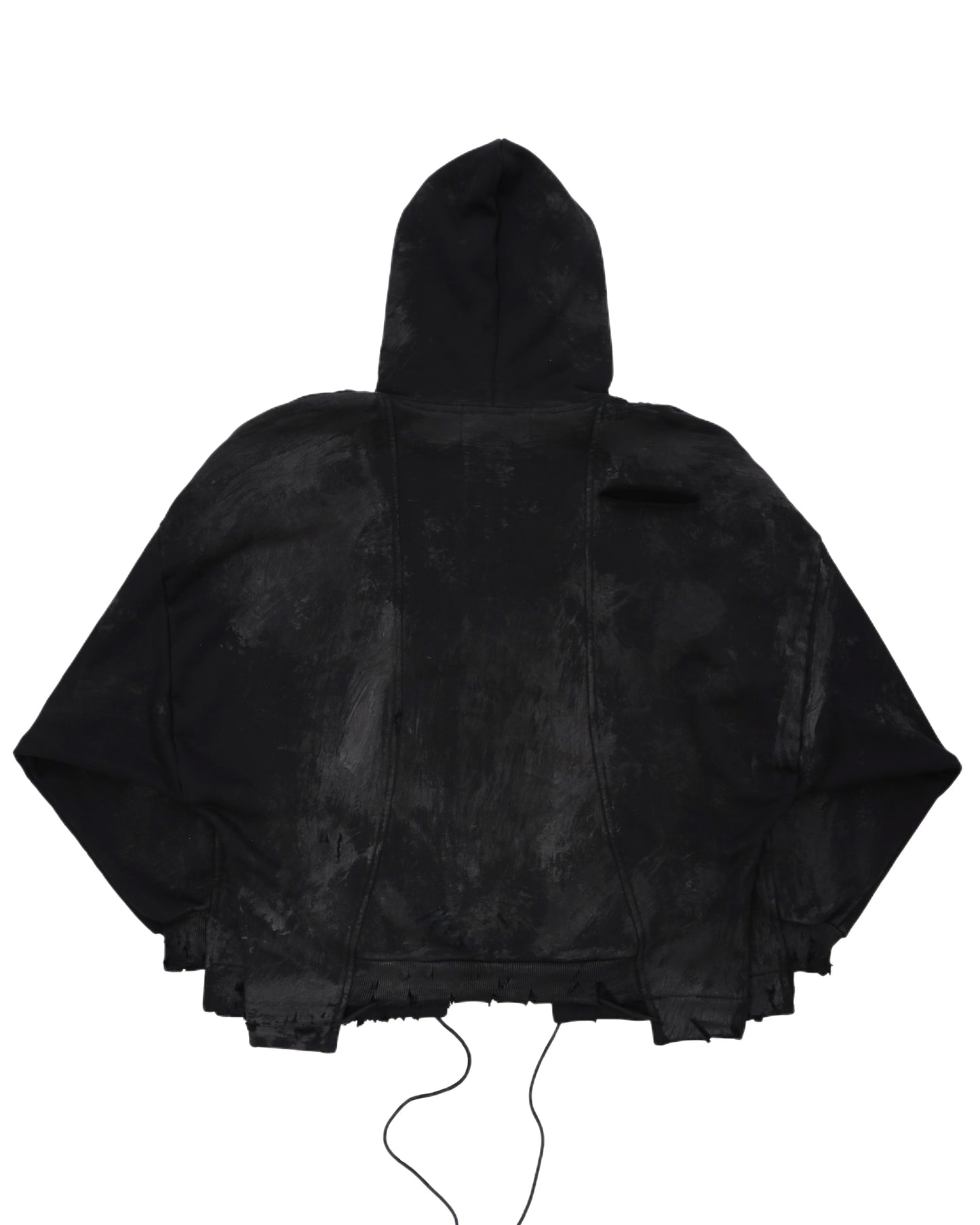 "AB INFERNO" DESTROYED BLACK ZIPPER HOODIE