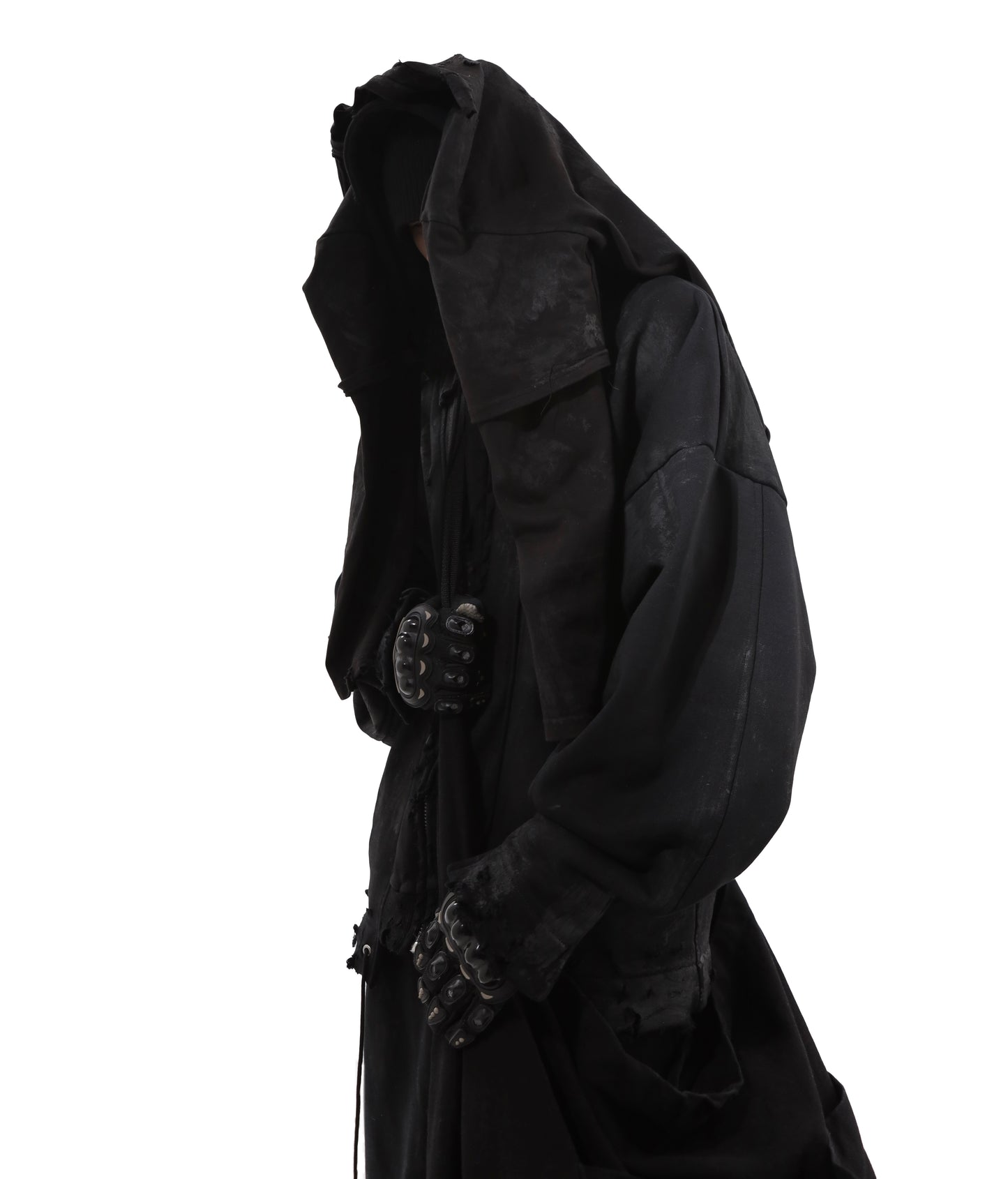 "AB INFERNO" DESTROYED BLACK ZIPPER HOODIE