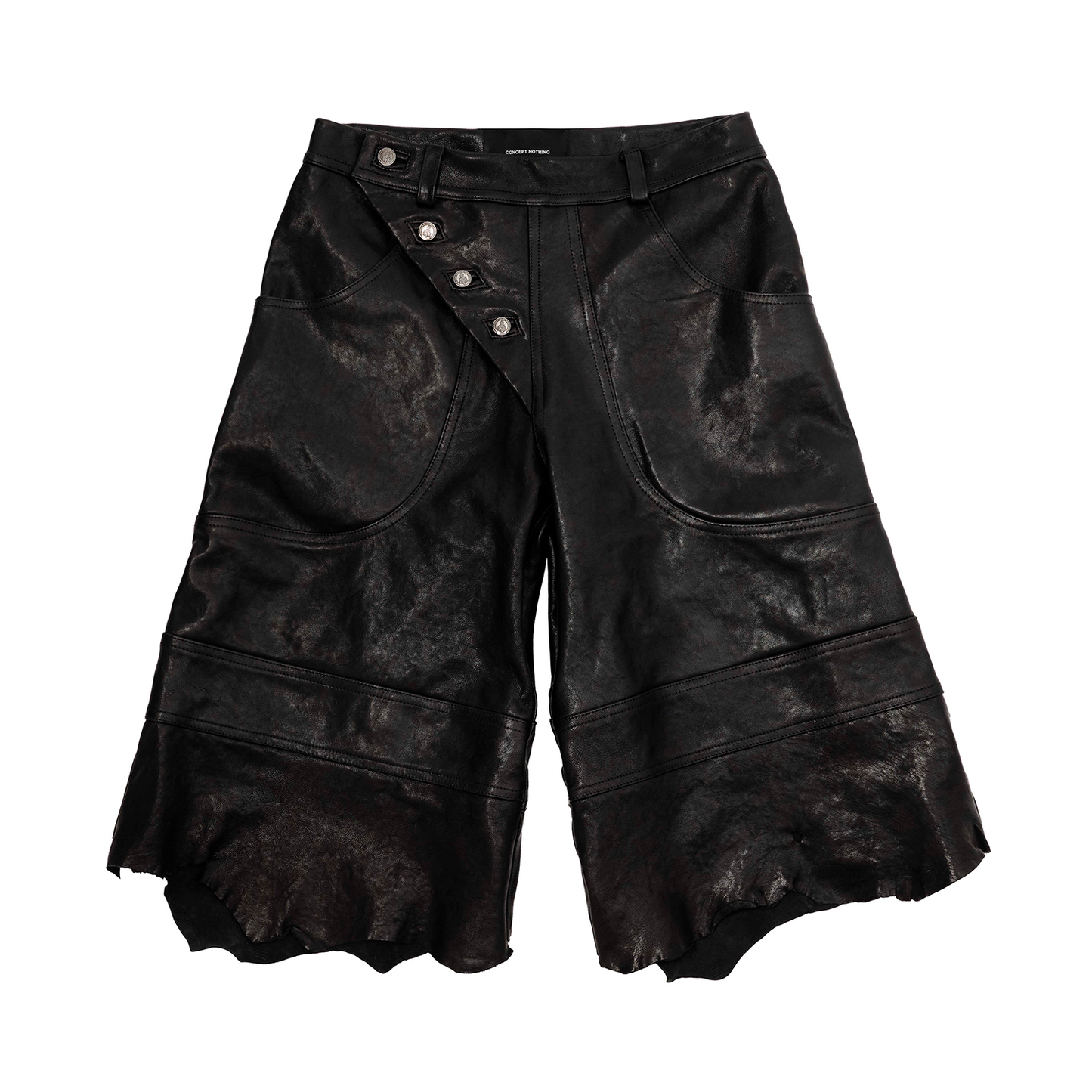 «++» Black Leather Shorts