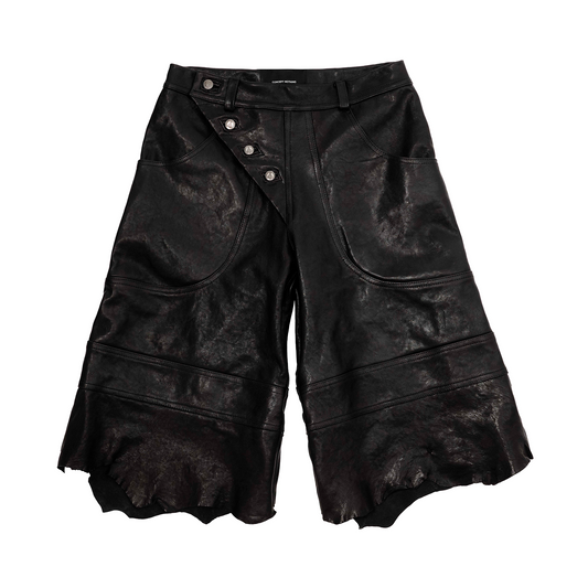 «++» Black Leather Shorts