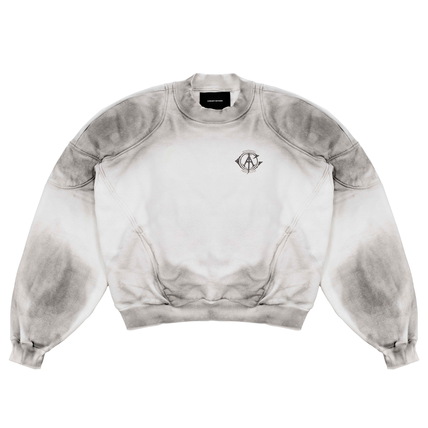 «++» White Dirty Rugby Padded Sweatshirt