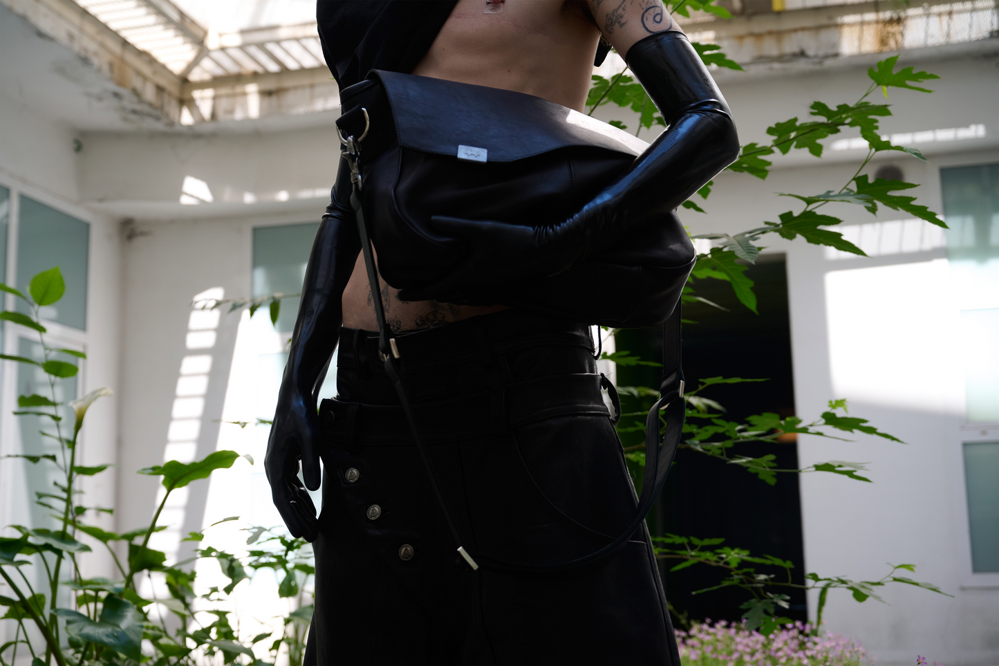«++» Black Leather Bag