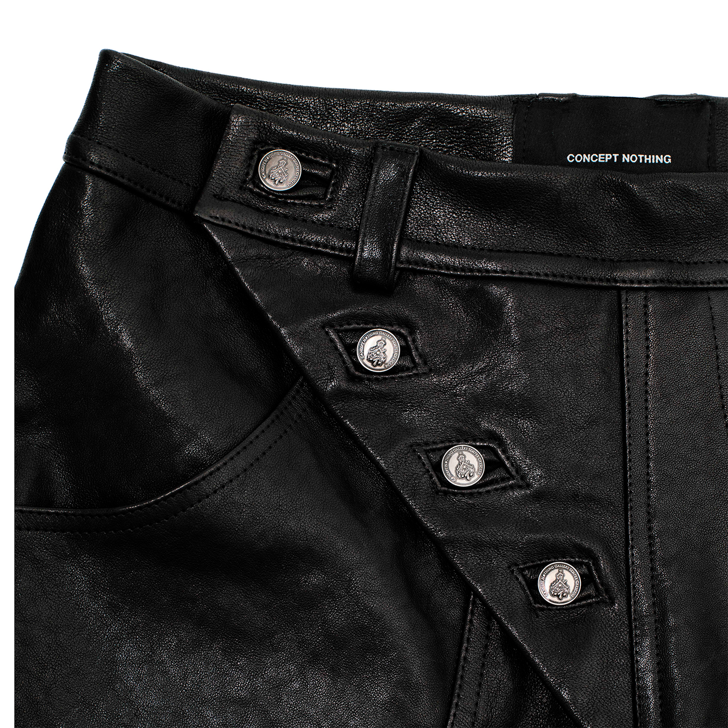 «++» Black Leather Shorts