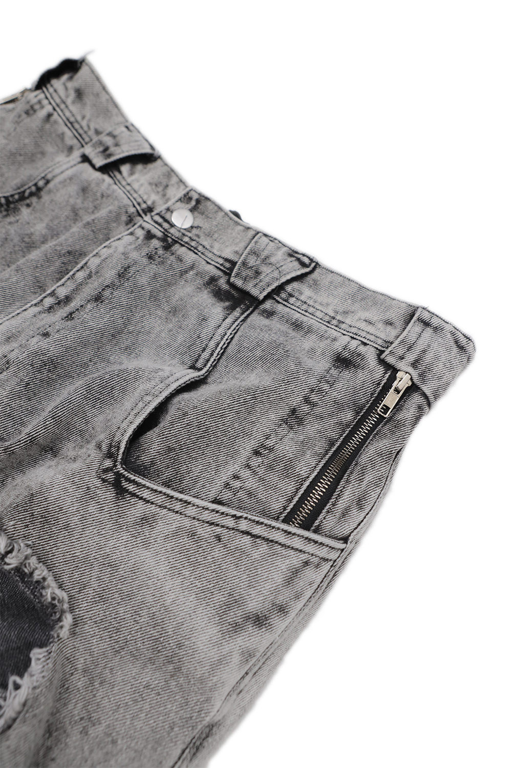 ASPHALT DISTRESSED DOUBLE LAYERED PANTS