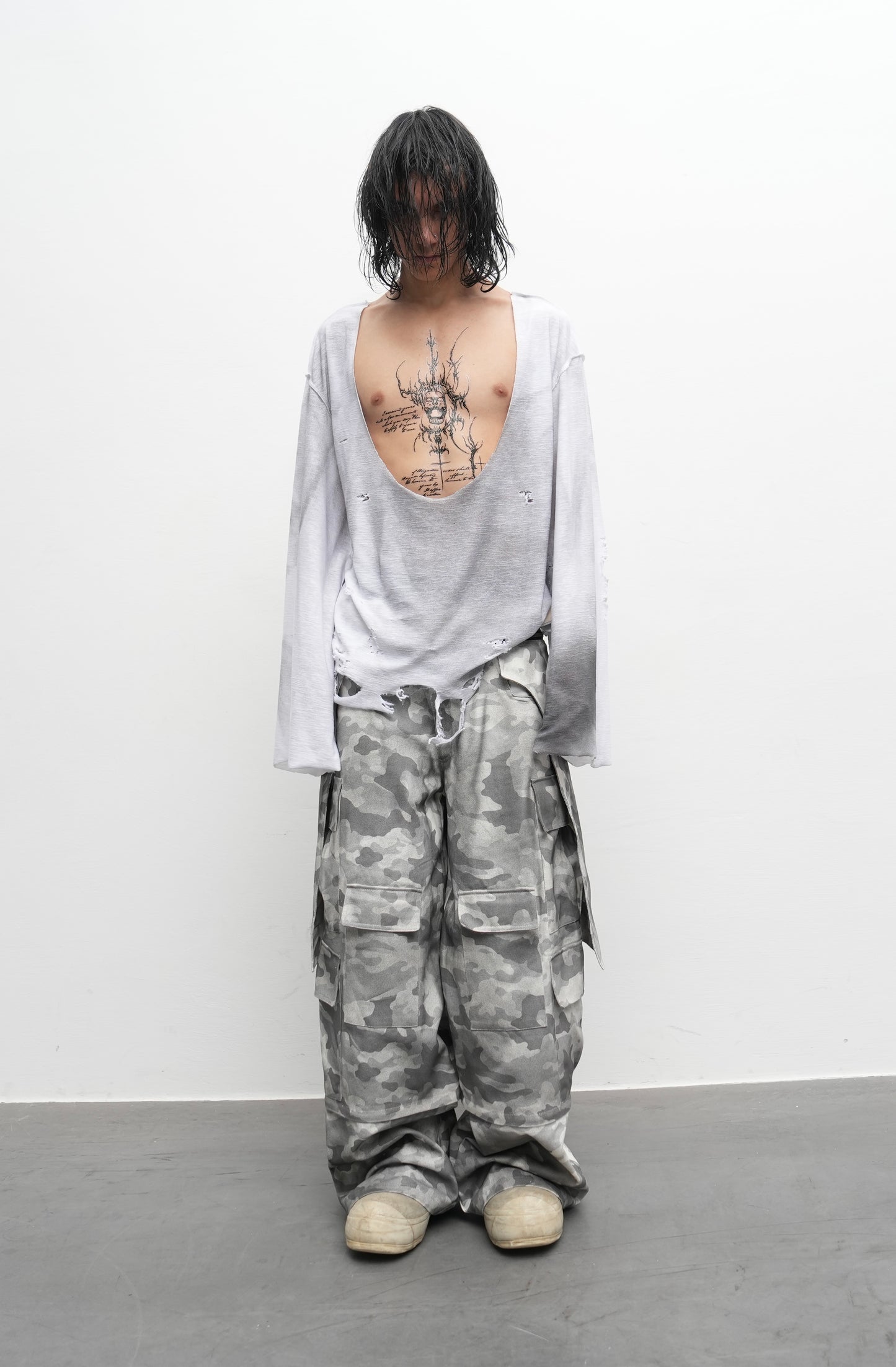 CN44 DIRTY WHITE CAMO PANTS