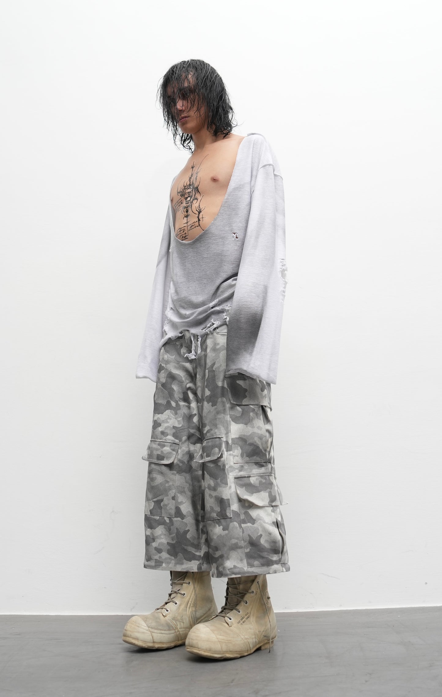 CN44 DIRTY WHITE CAMO PANTS