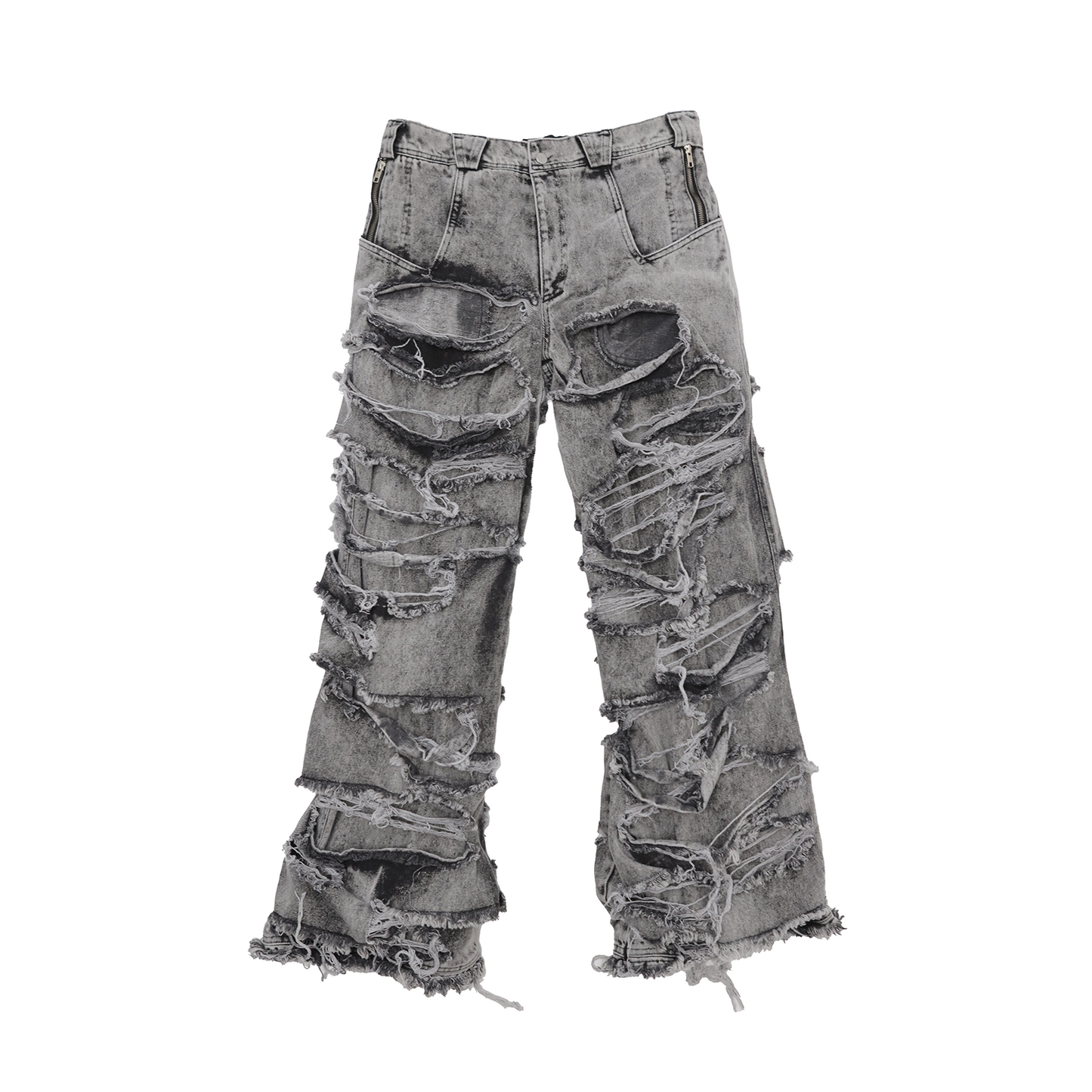 ASPHALT DISTRESSED DOUBLE LAYERED PANTS