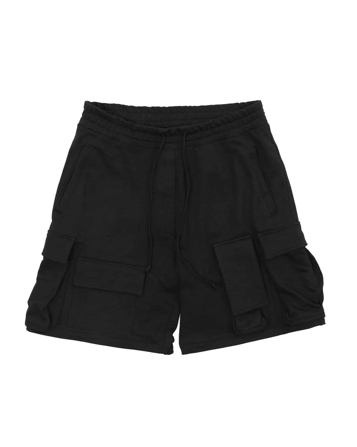 16 POCKETS BLACK CARGO SHORTS-SWEATPANTS