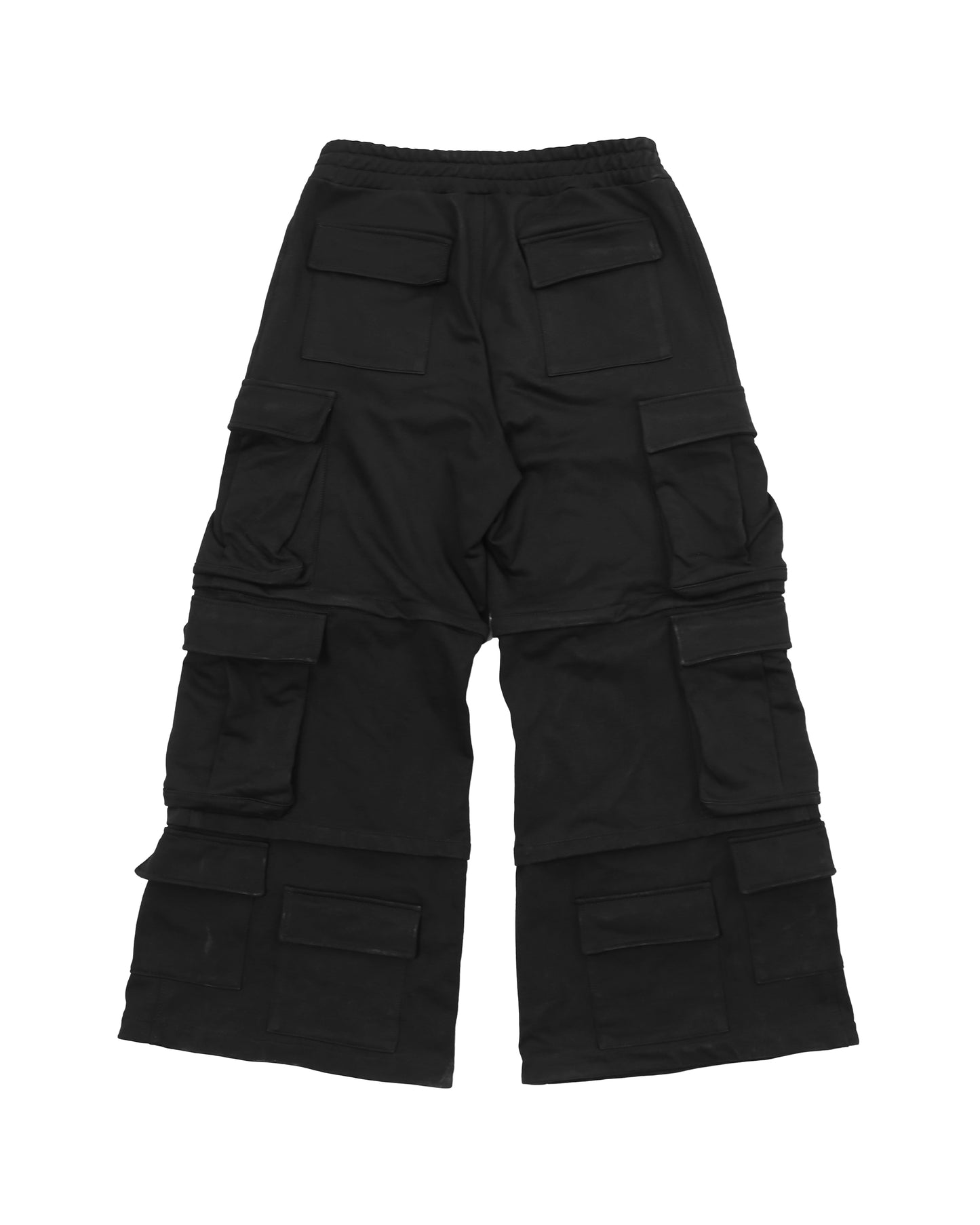 16 POCKETS BLACK CARGO SHORTS-SWEATPANTS